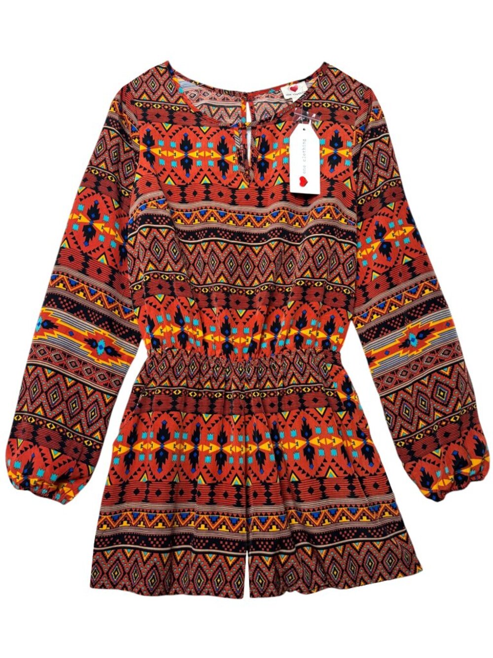 ONE CLOTHING BOHO ROMPER PRINT GRANOLA INDIE COASTAL COWGIRL SUMMER Y2K NWT S